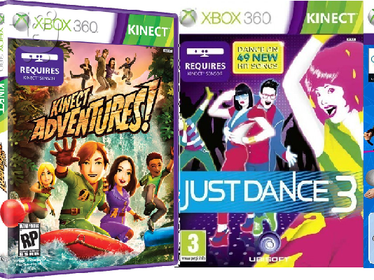 Xbox 360 4GB & Kinect Sensor & Wireless Controller + 11 original games